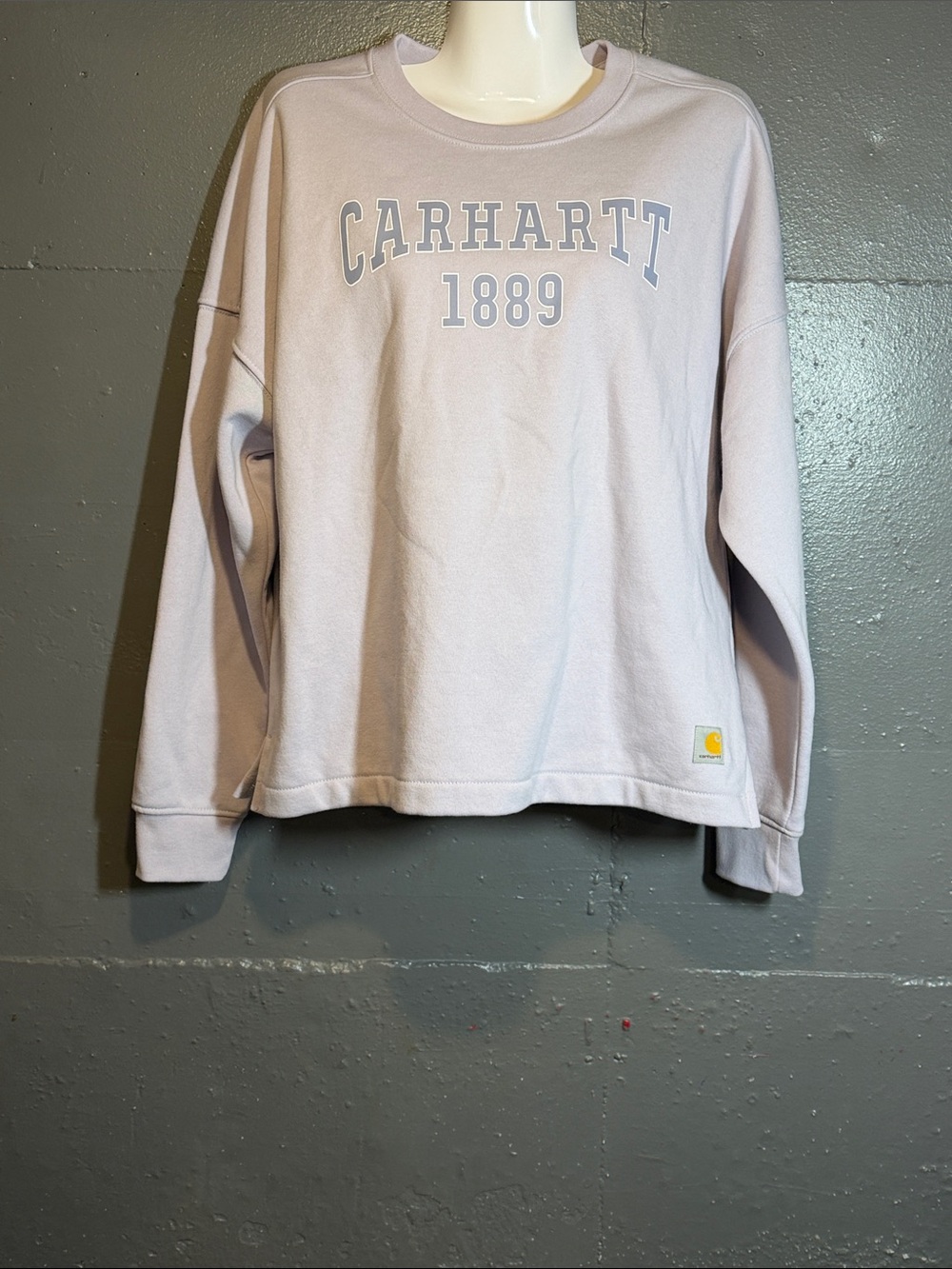 Carhartt Women’s Crewneck Sweatshirt in Lavender with Chest Logo